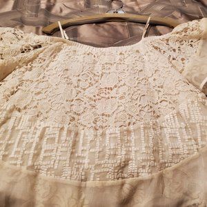 Champagne and Strawberry lace top